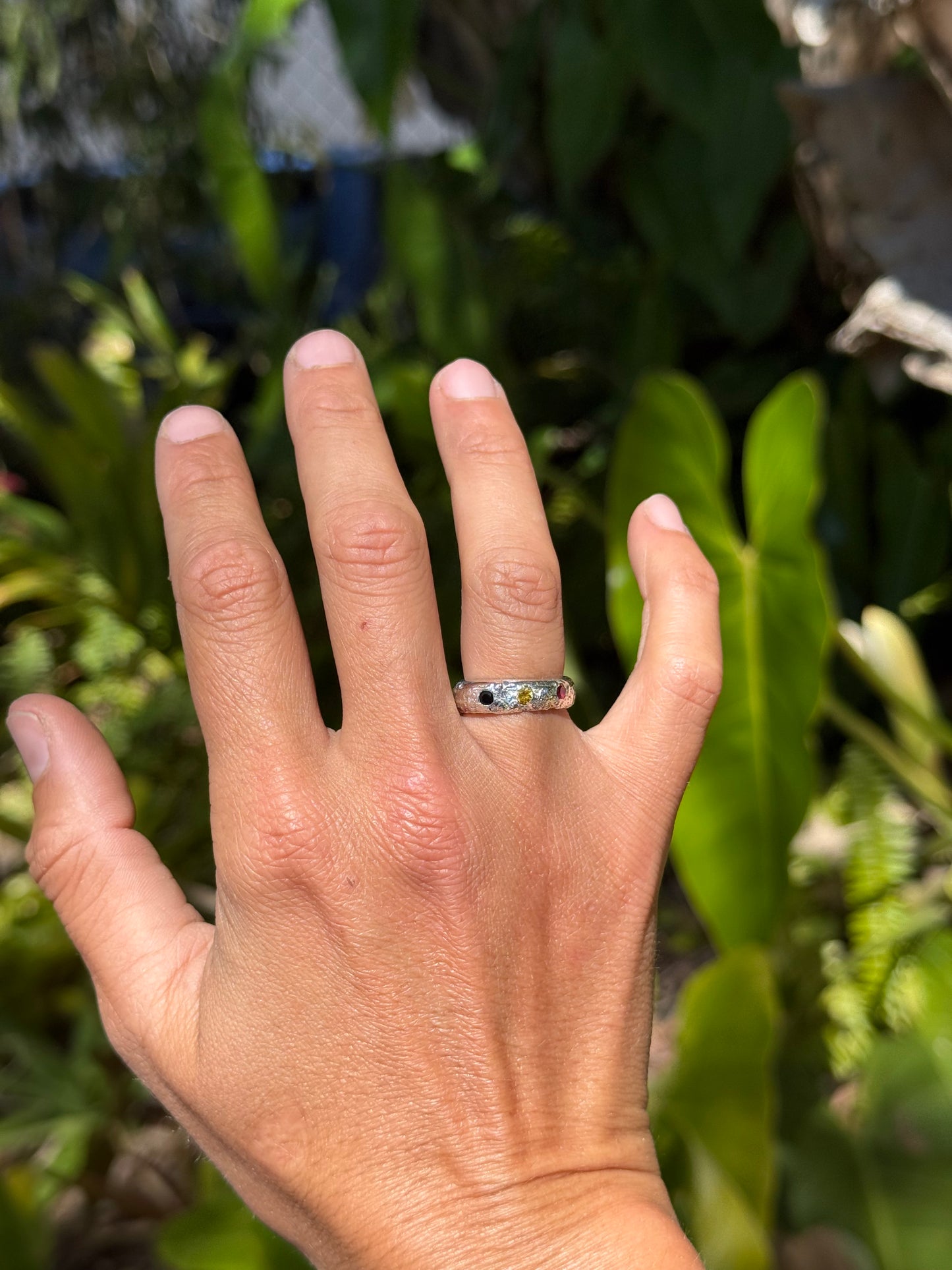 TEXTURED FIRST NATIONS SAPPHIRE BAND